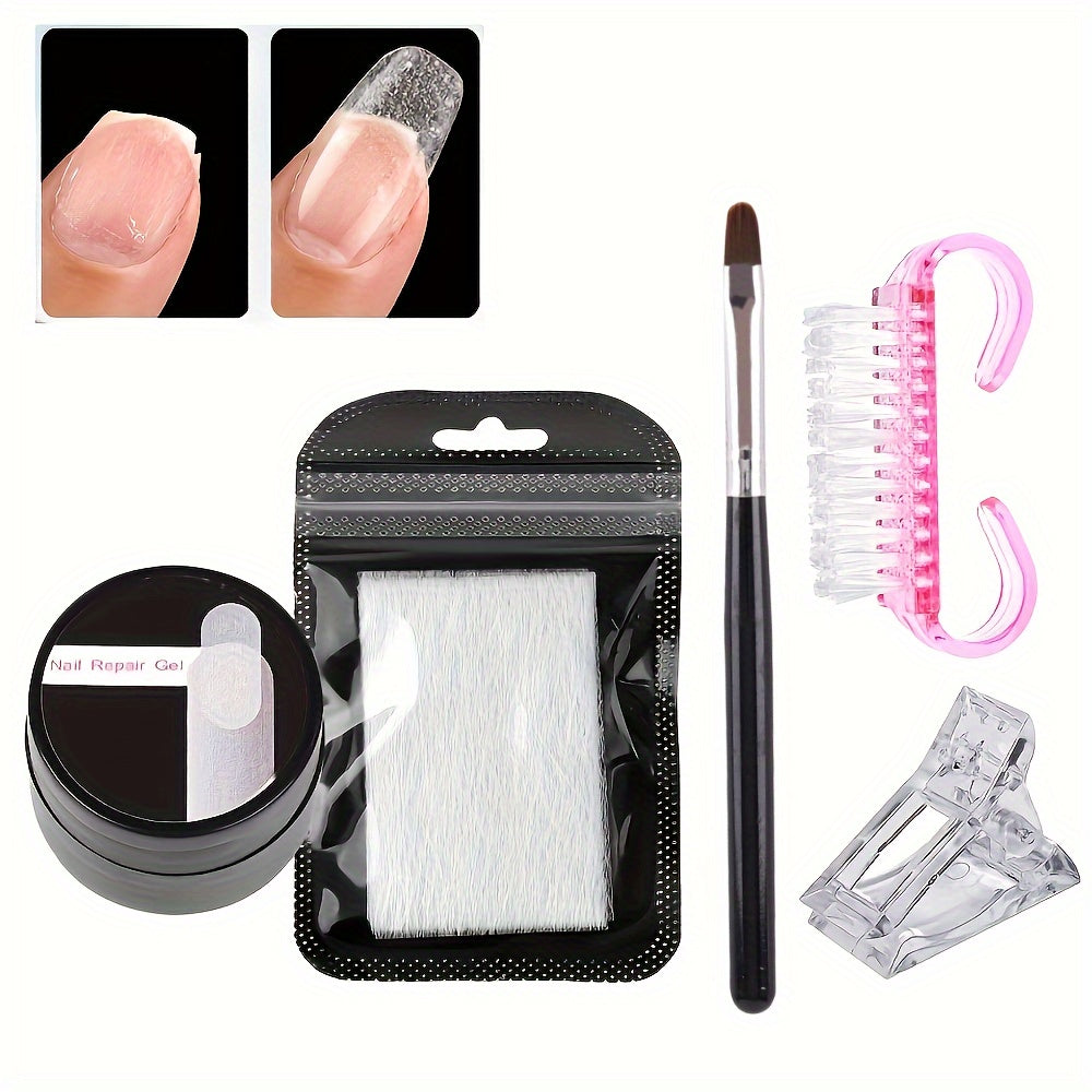 5 Pcs Instant Nail Gel - Protects Cracked Natural Nails - Nail Gel Kit For Emergencies