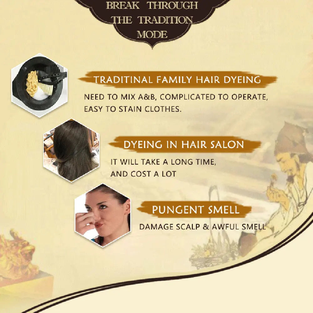 Hair Color Shampoo for Gray Hair 3 in 1 Black Hair Dye Shampoo