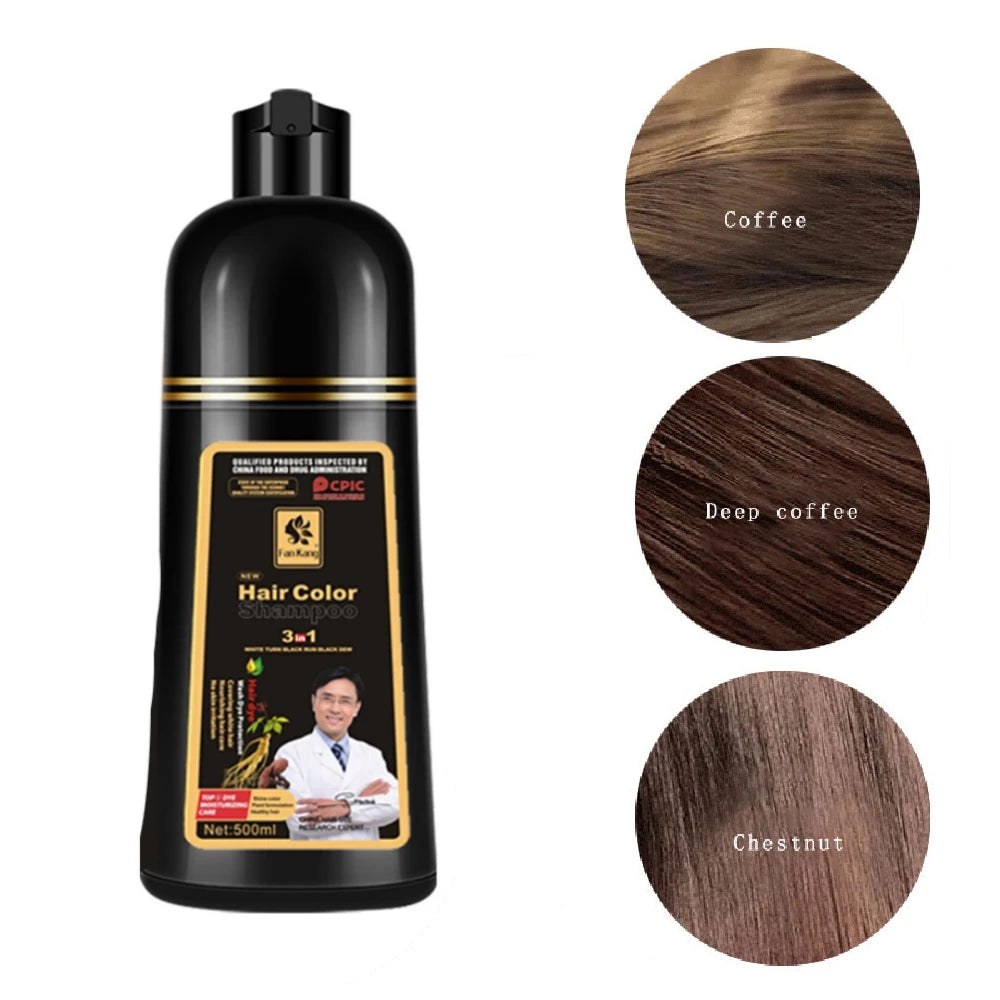Hair Color Shampoo for Gray Hair 3 in 1 Black Hair Dye Shampoo