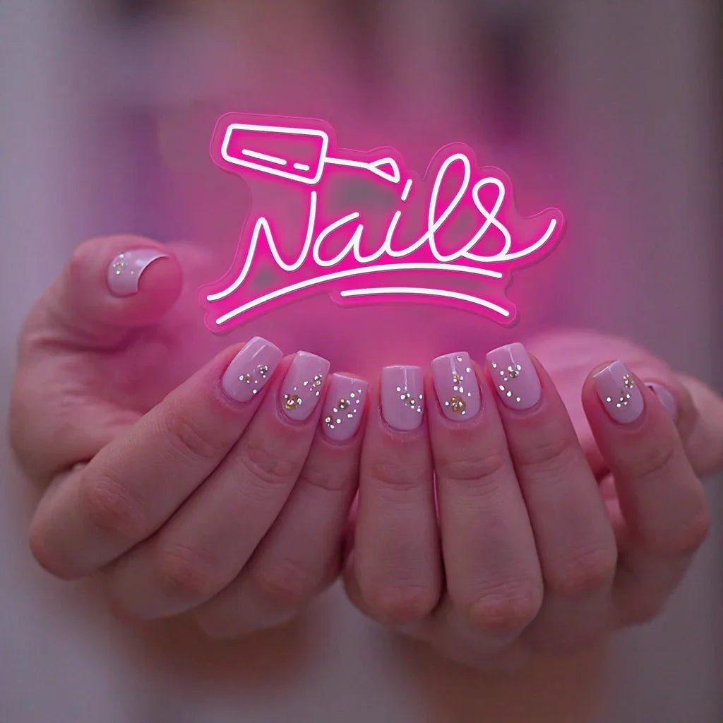 Nails Neon Sign Beauty