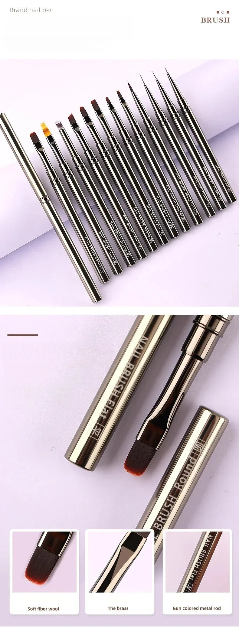 Nails Art Brush Pen 3D