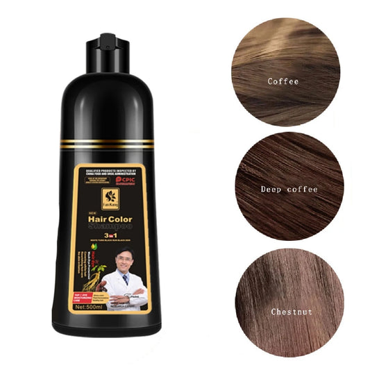 Hair Color Shampoo for Gray Hair 3 in 1 Black Hair Dye Shampoo