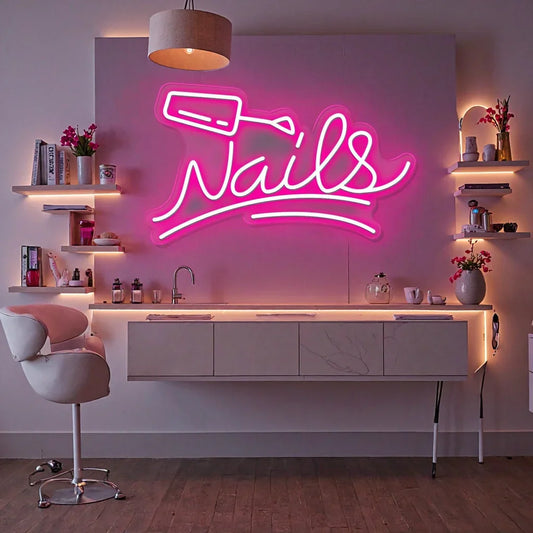 Nails Neon Sign Beauty