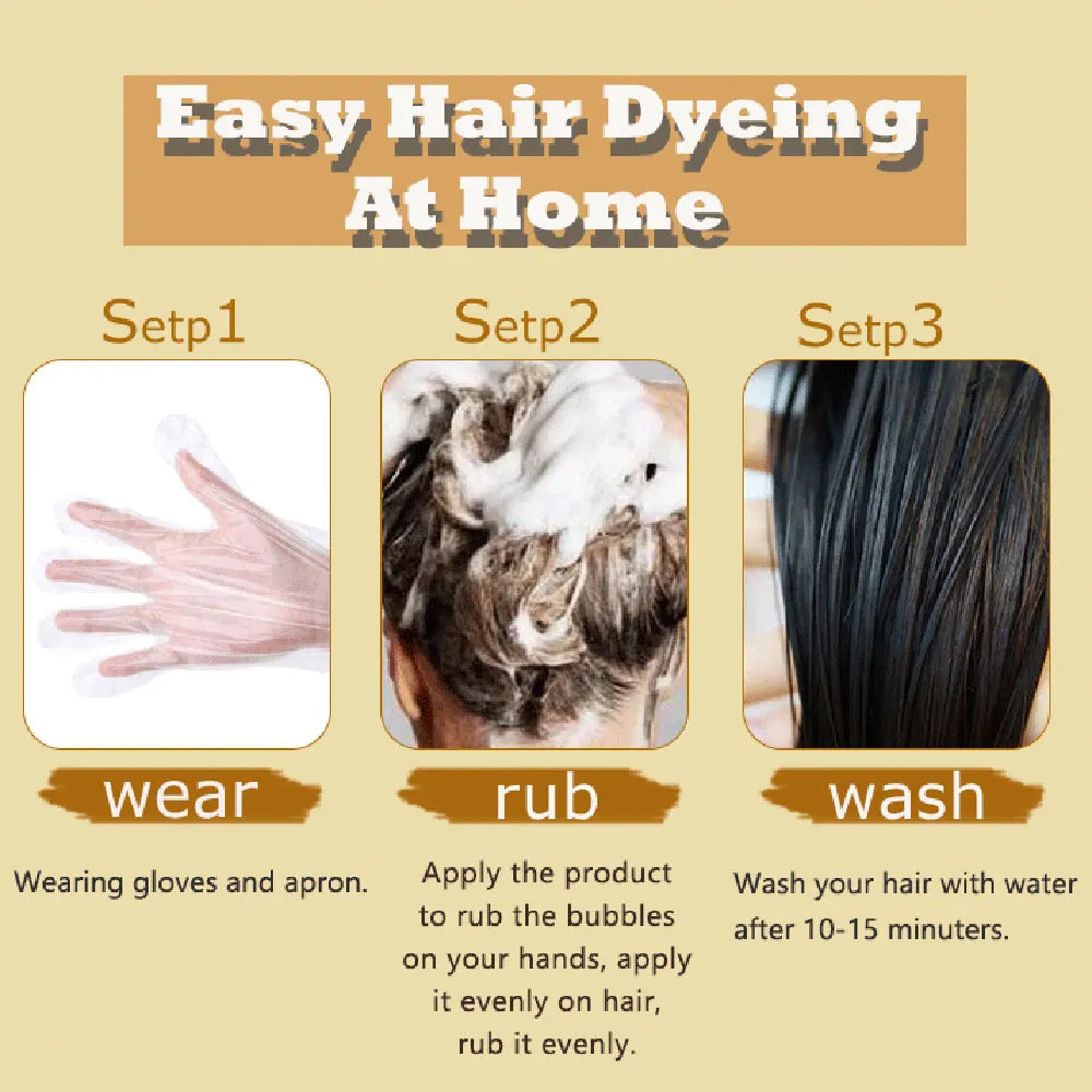 Hair Color Shampoo for Gray Hair 3 in 1 Black Hair Dye Shampoo